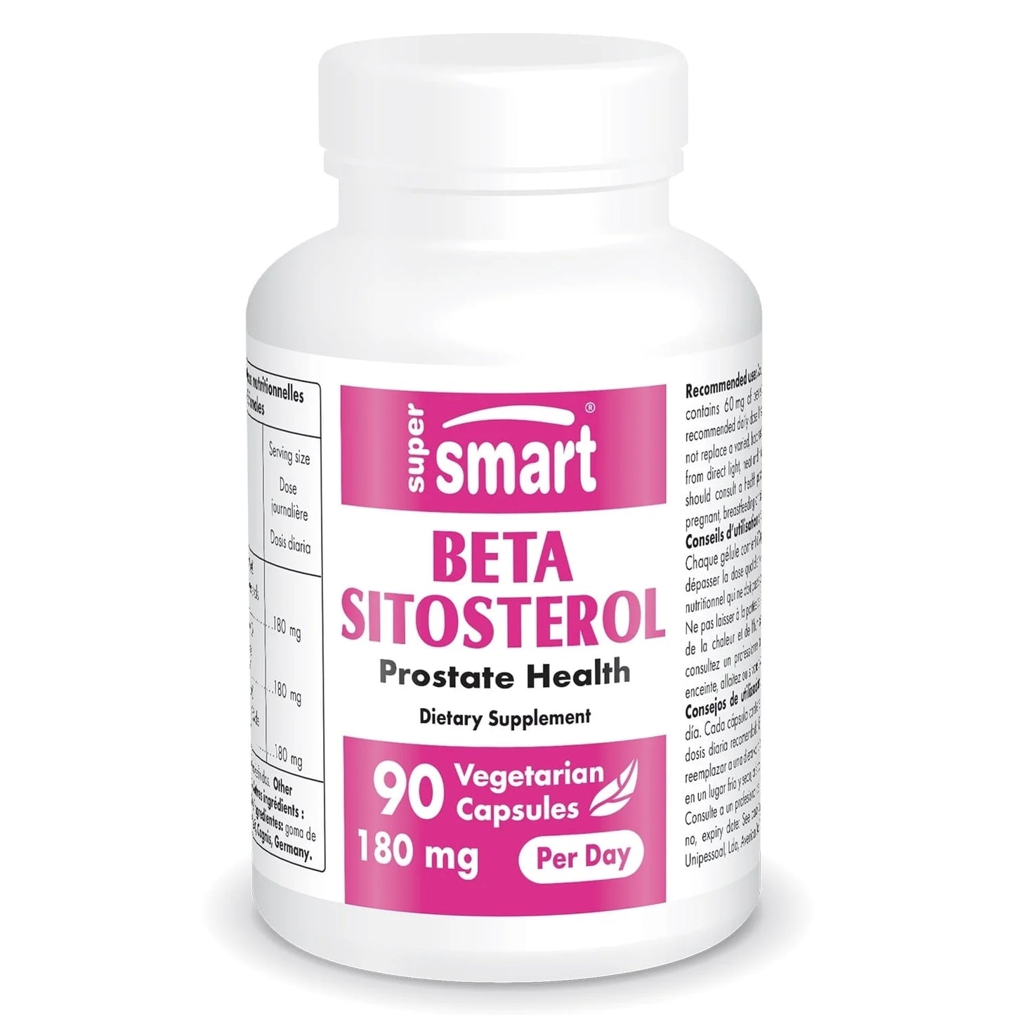 - Beta-Sitosterol 180 Mg per Day - Prostate Supplements for Men | Non-Gmo & Gluten Free - 90 Vegetarian Capsules