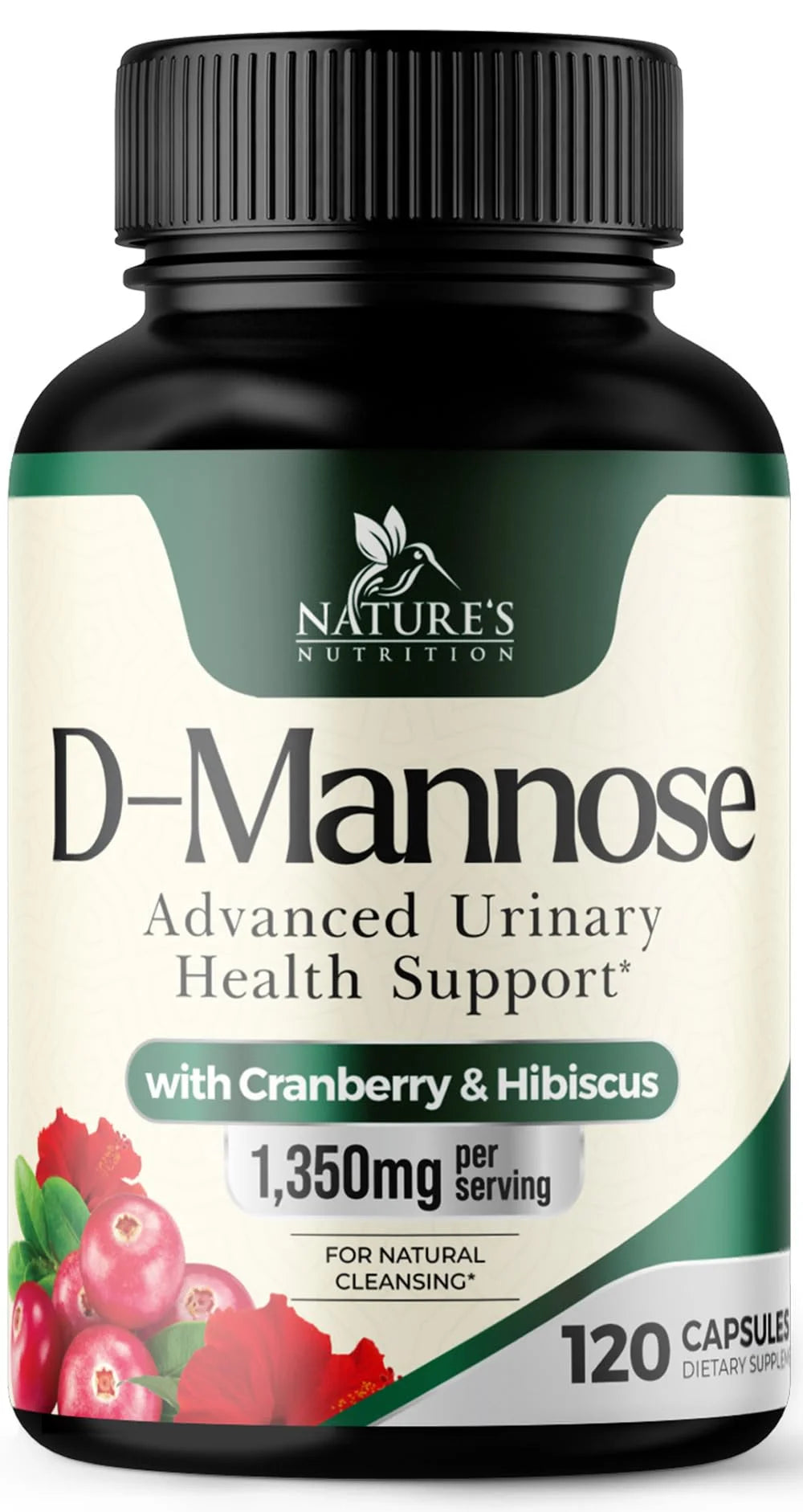 Dmannose Pills with Cranberry 1350Mg Advanced Formula - Effective Natural Bladder, Urinary Tract Health Support, Flush Impurities - D Mannose Supplements for Women & Men, Non-Gmo, Vegan - 120 Capsules