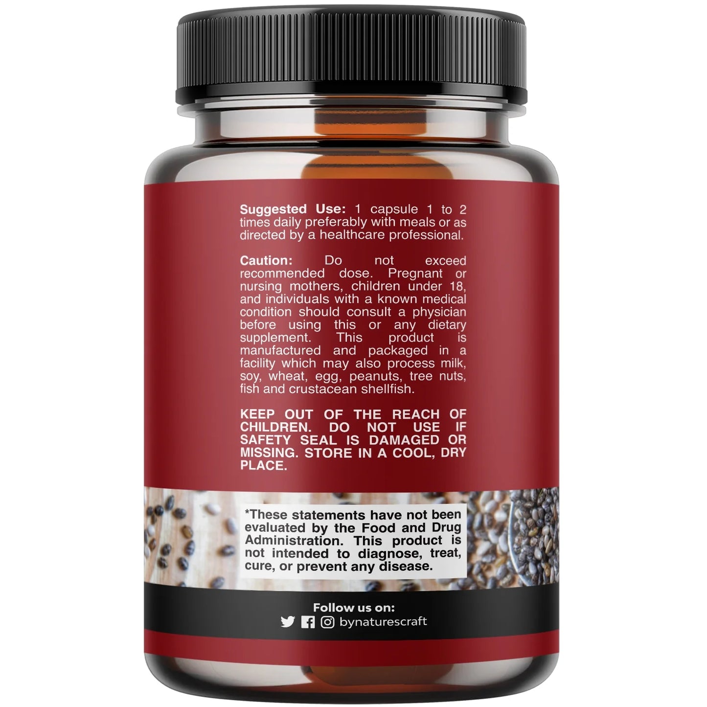 Chia Seed Oil Extract Capsules - Plant Based Omega 3 6 9 Supplement Daily Fiber Capsules for Adults Digestive Support Immunity and Heart Health Omega 3 Fatty Acids Supplement for Men and Women 120