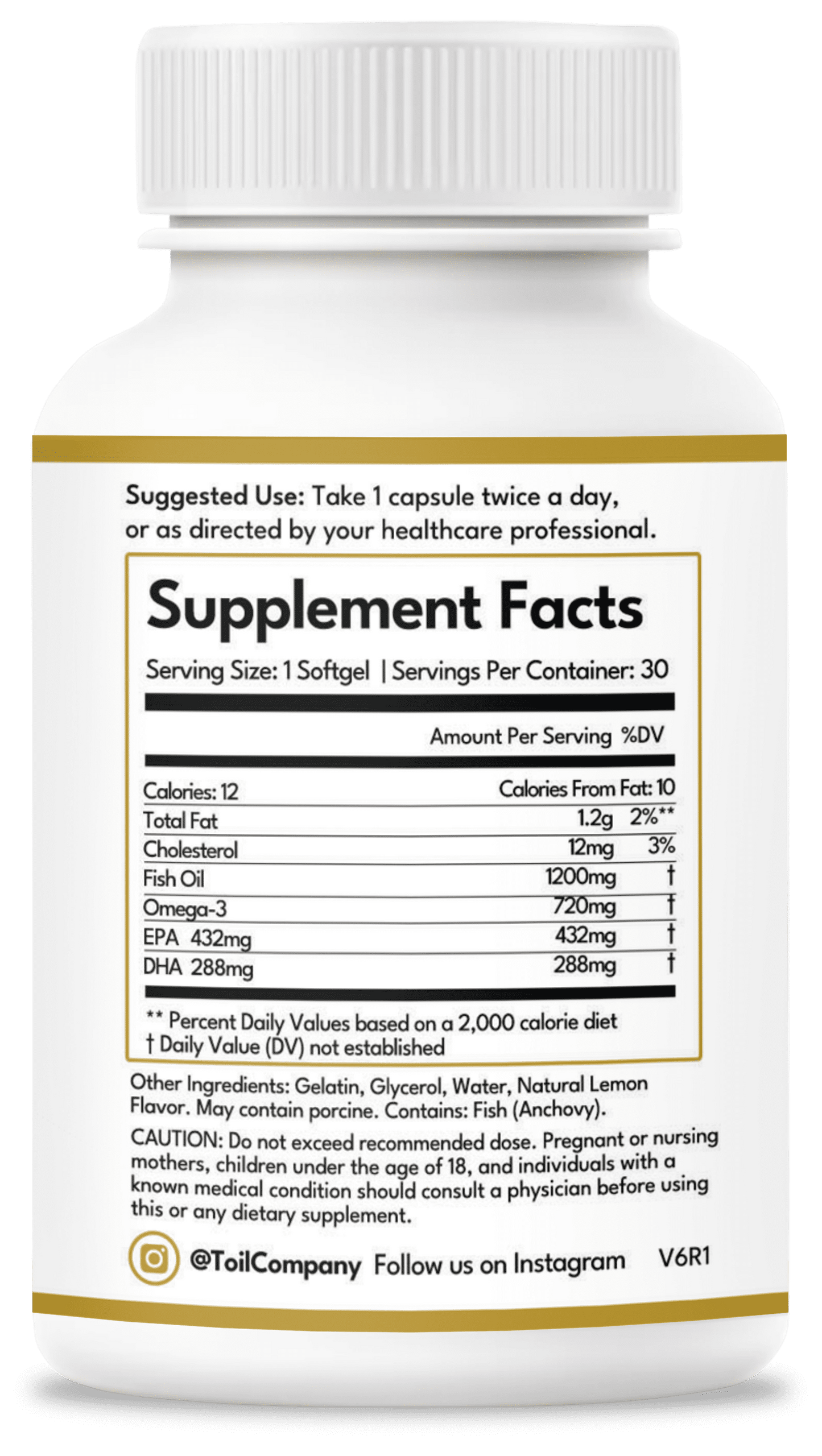 Daily Omega EPA & DHA - Super Omega-3 Dietary Supplement, Cardioprotective, Neuroprotective, from , a Veteran Owned Company