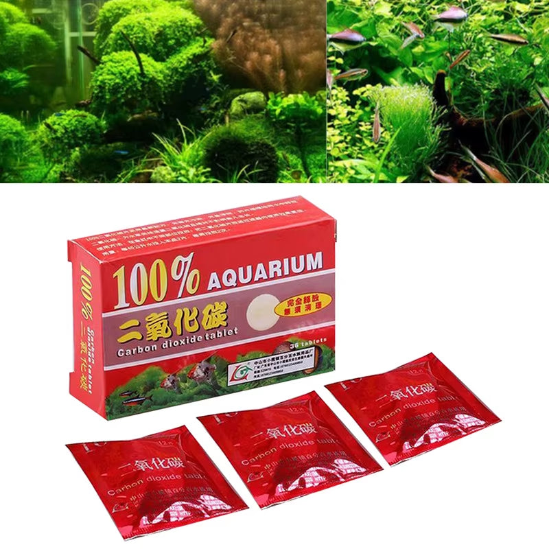 36Pcs Aquarium CO2 Tablet Carbon Dioxide Supplements Diffuser for Water Plant Grass Aquarium Fish Tank Aquarium Accessories