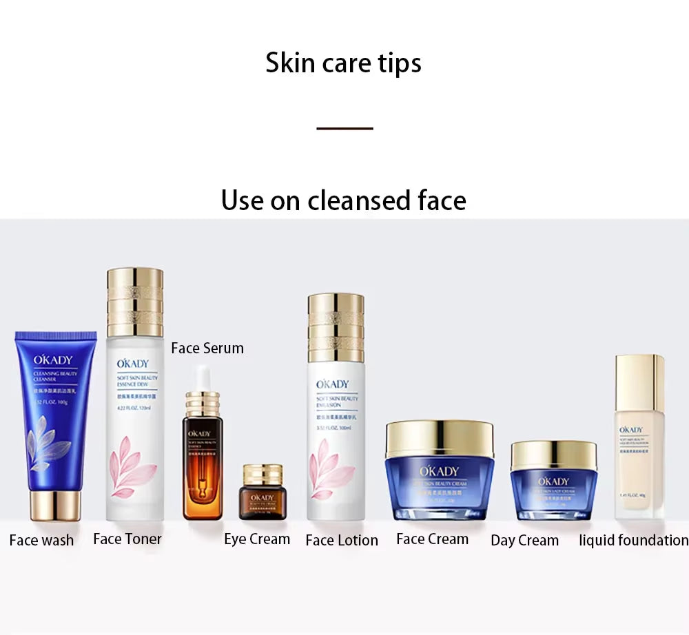 OKADY Face Skin Care Face Serum Tonic Repair Firming Lifting Moisturizing Beauty Cream Revitalize Facial Supplements