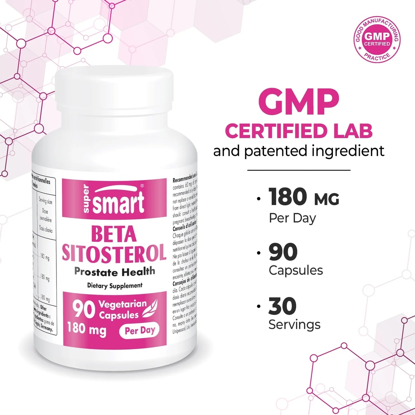 - Beta-Sitosterol 180 Mg per Day - Prostate Supplements for Men | Non-Gmo & Gluten Free - 90 Vegetarian Capsules