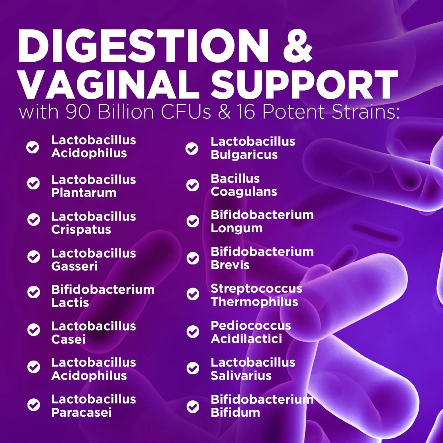 Daily Probiotics for Women - PH Balance, Digestive, UT, & Feminine Health Support, 90 Billion CFU Vaginal Probiotics with Prebiotics, 16 Strains with Cranberry, Pro Biotics for Women, 60 Capsules