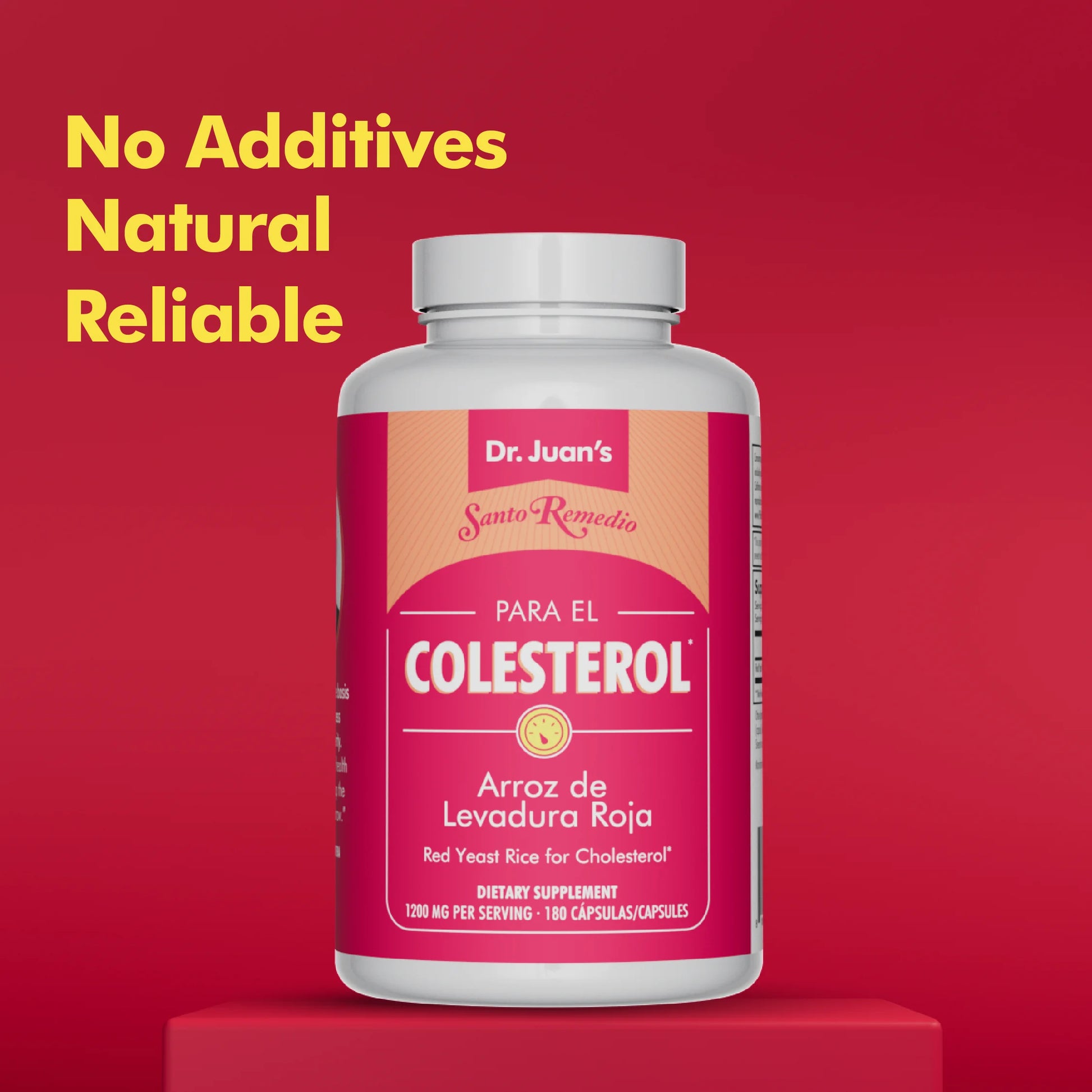 Red Yeast Rice, Dietary Supplement, 1200 Mg per Serving, 180 Capsules, Non-Gmo, Gluten Free, No Artificial Flavors