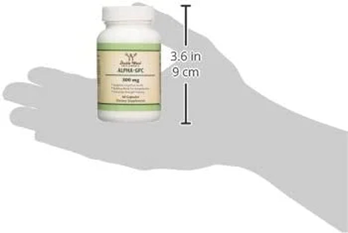 Alpha GPC Choline Supplement, Pharmaceutical Grade, Made in USA (60 Capsules 300Mg)