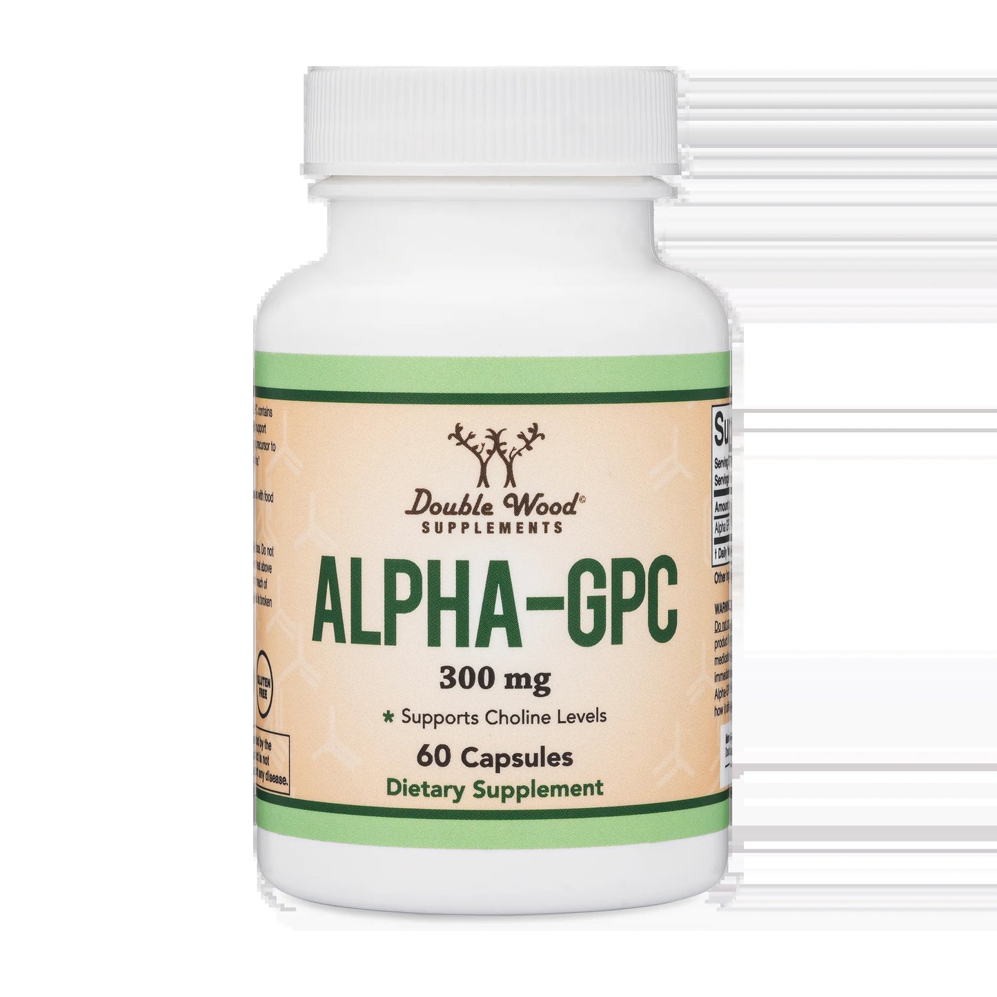 Alpha GPC Choline Supplement, Pharmaceutical Grade, Made in USA (60 Capsules 300Mg)