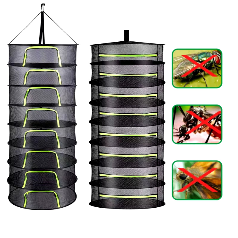 2-8 Layers Drying Net for Herbs Fish Hanging Basket Folding Dry Rack Herb Vegetable Dryer Bag Mesh Flowers Buds Plants Organizer