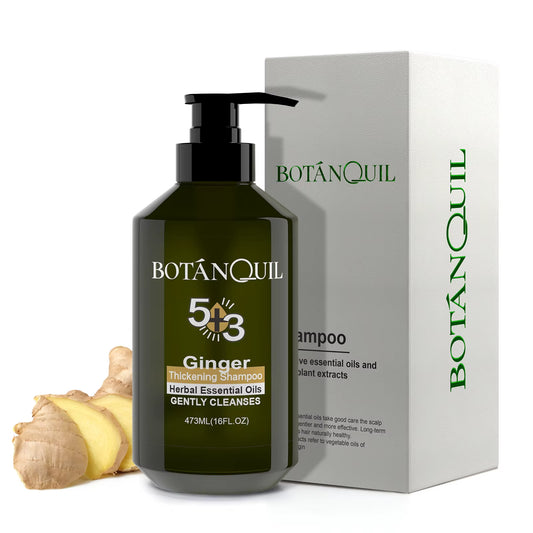 473Ml Thickening Shampoo with Herbal Essential Oil Ginger Scent for Hair Care No Silicone Oil Gentle