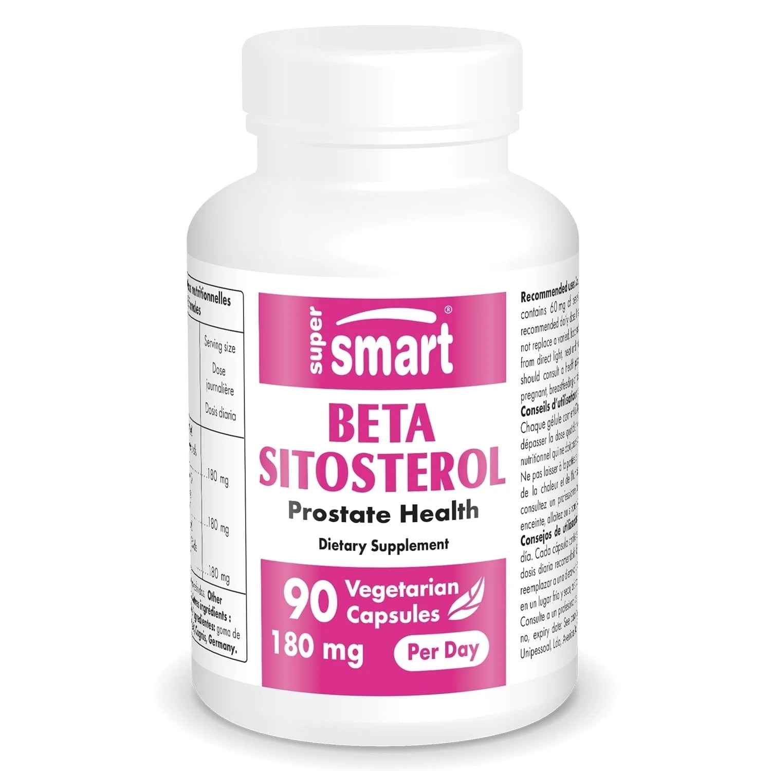 - Beta-Sitosterol 180 Mg per Day - Prostate Supplements for Men | Non-Gmo & Gluten Free - 90 Vegetarian Capsules