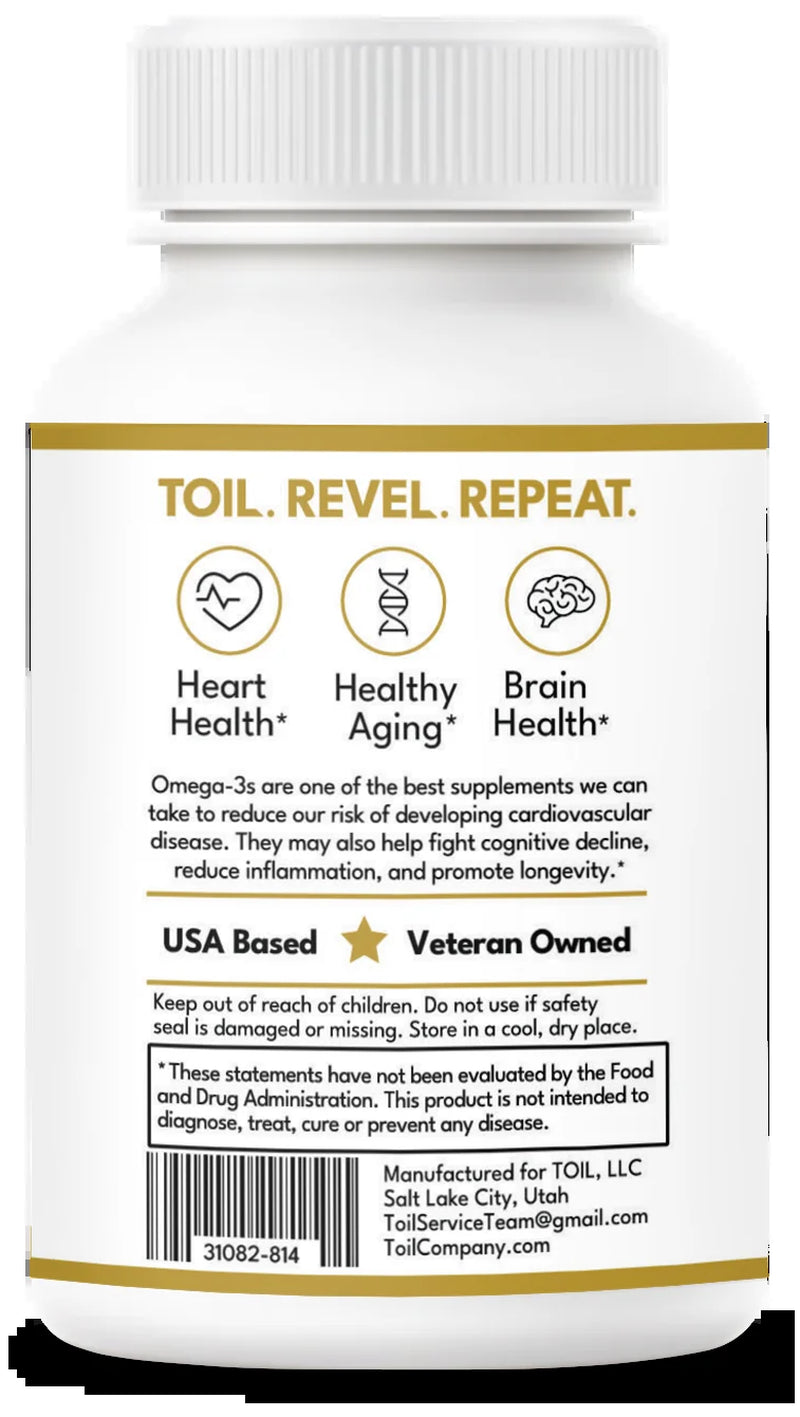 Daily Omega EPA & DHA - Super Omega-3 Dietary Supplement, Cardioprotective, Neuroprotective, from , a Veteran Owned Company