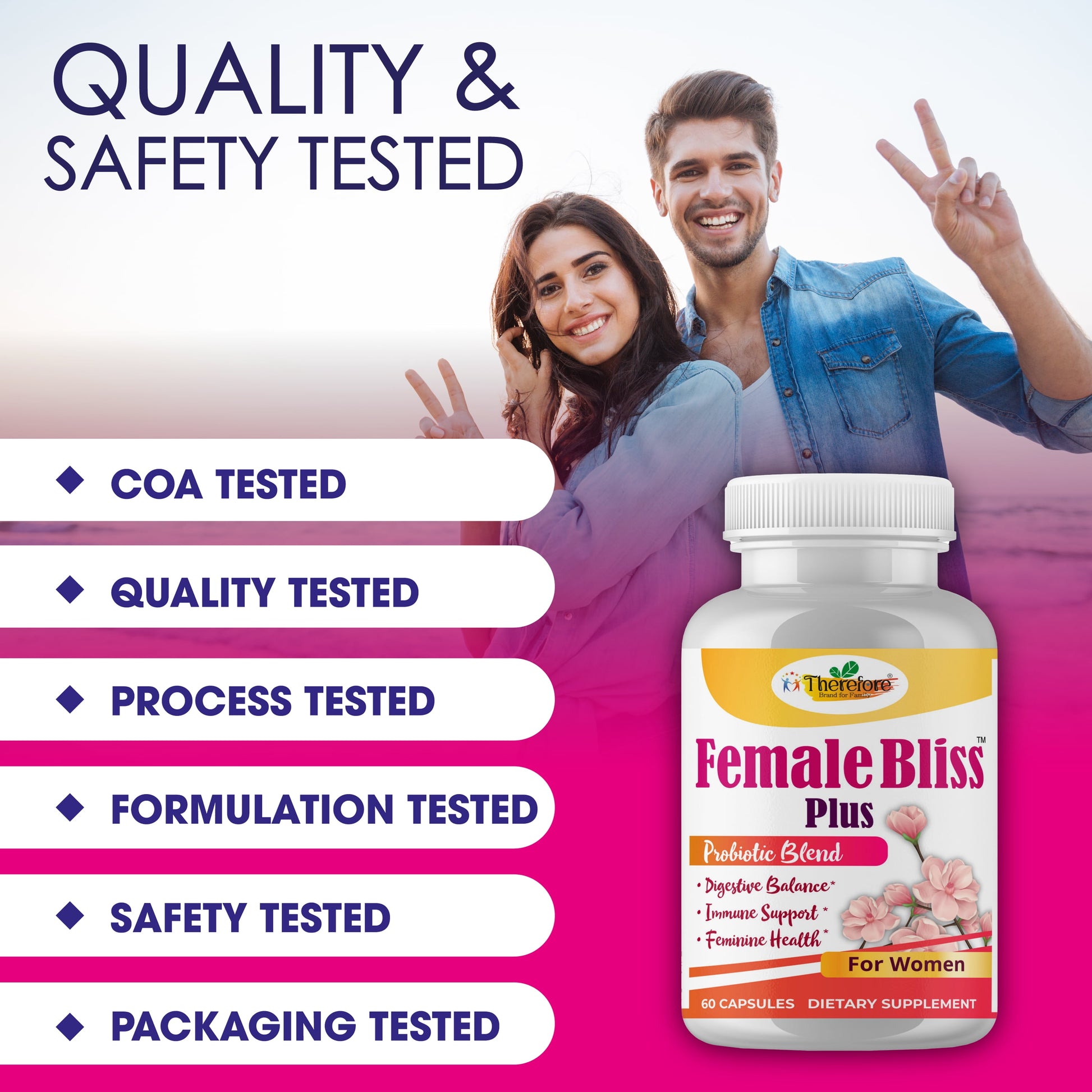 Women Probiotics Supplements for Vaginal Health, Ph Balance for Women 60 Vegan Capsules