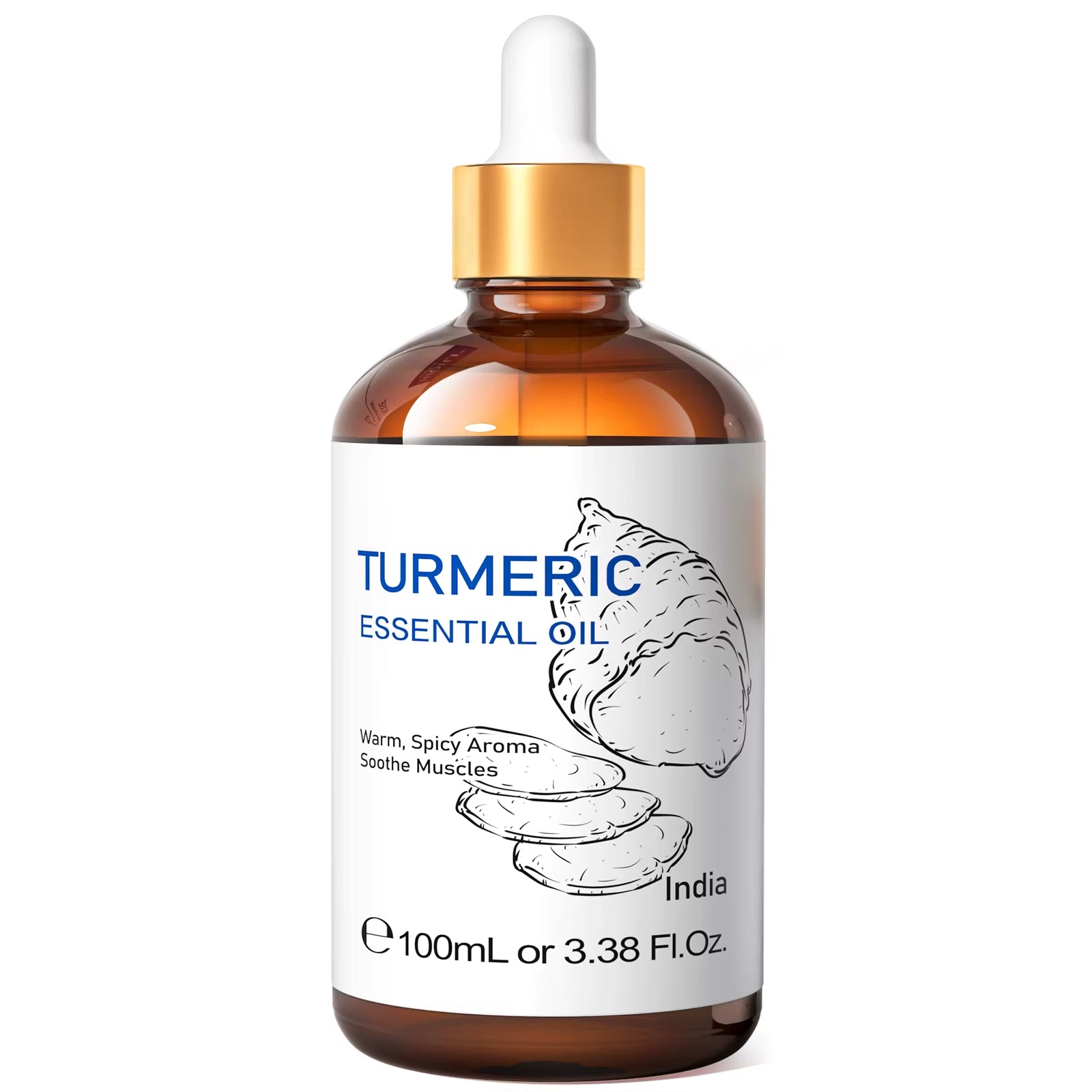 100ML Turmeric Essential Oils, 100% Pure Herbal Plant Oil for Candle, Health Promotion, Diffuser and Humidifier, Relax