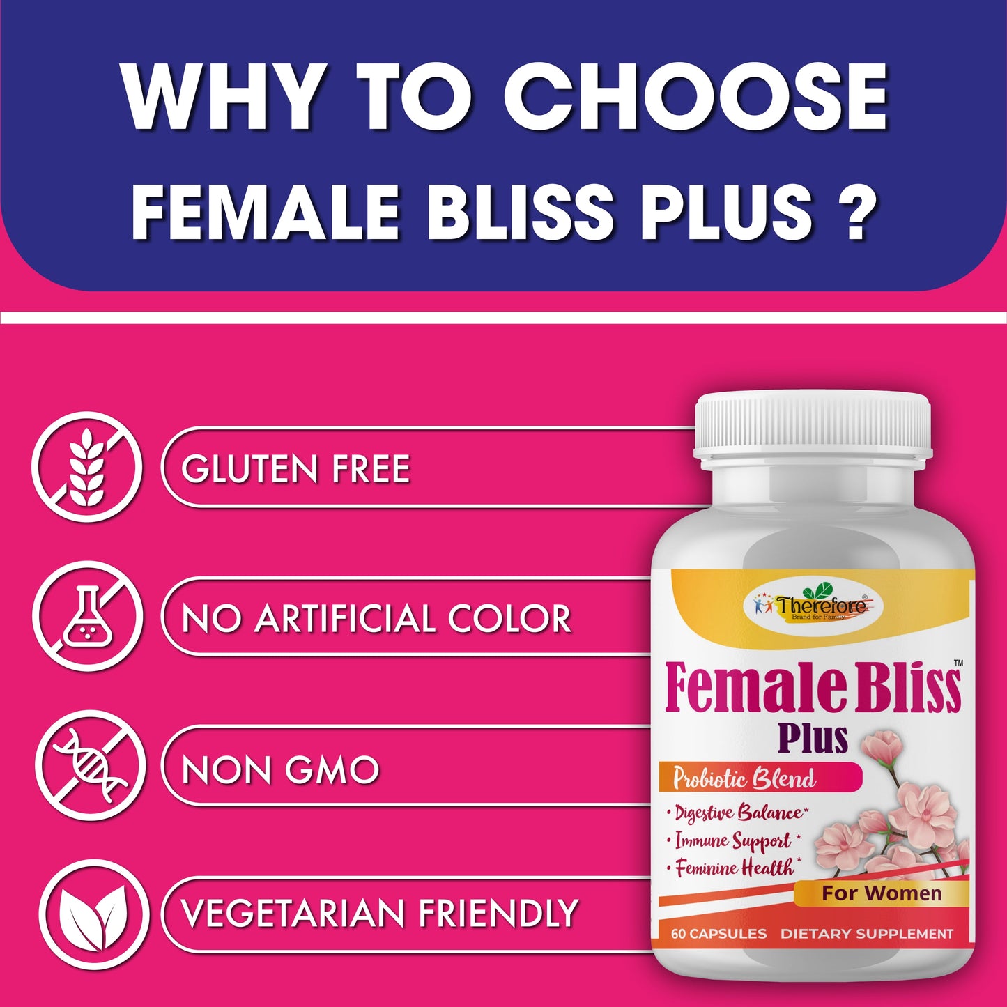 Women Probiotics Supplements for Vaginal Health, Ph Balance for Women 60 Vegan Capsules