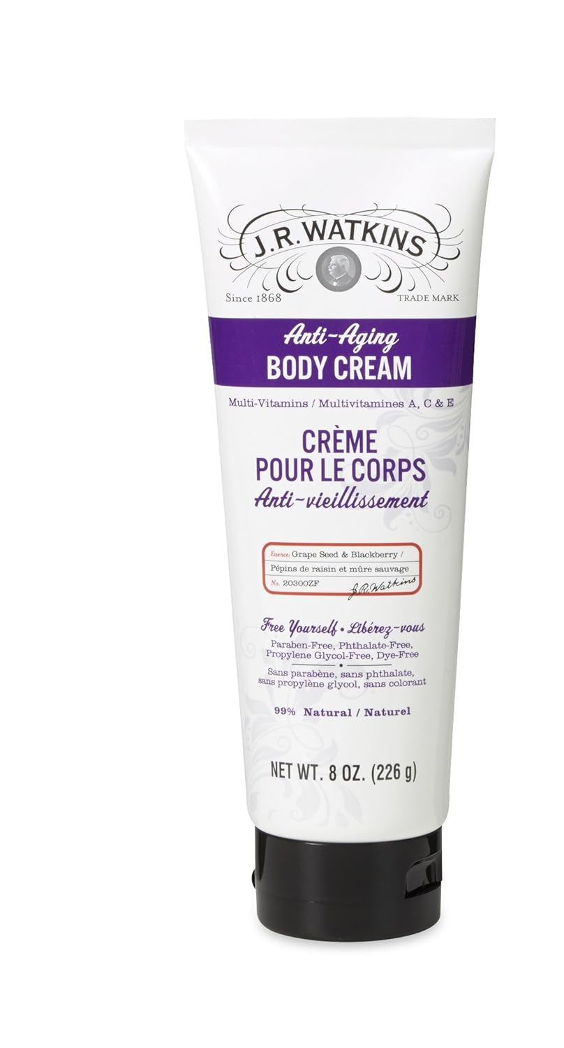 J. R.  Anti-Aging Body Cream - Grape Seed & Blackberry Oil - 8 Oz
