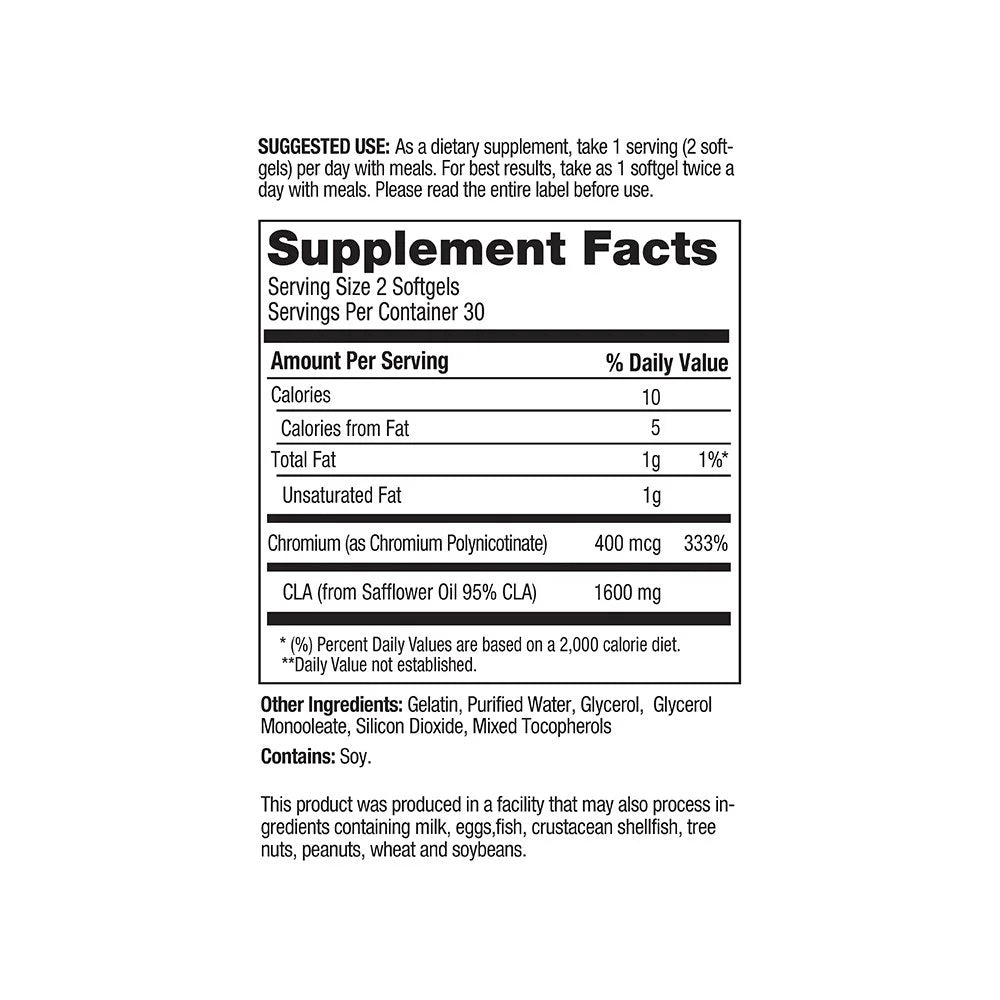 Advanced | CLA Belly Fat Burner, America'S # 1 Formula | 1 Bottle, 60 Softgels