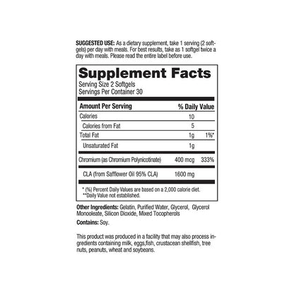 Advanced | CLA Belly Fat Burner, America'S # 1 Formula | 1 Bottle, 60 Softgels