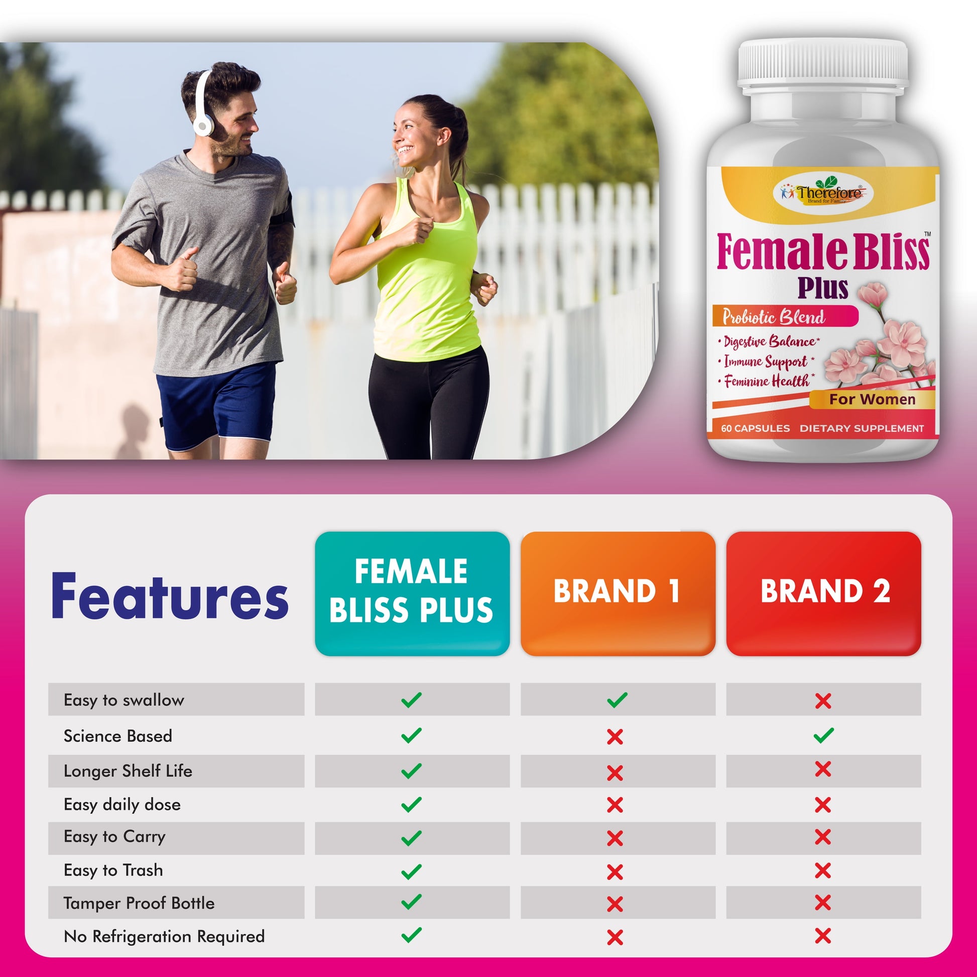 Women Probiotics Supplements for Vaginal Health, Ph Balance for Women 60 Vegan Capsules