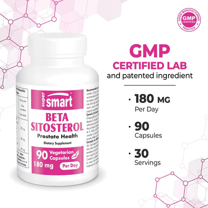 - Beta-Sitosterol 180 Mg per Day - Prostate Supplements for Men | Non-Gmo & Gluten Free - 90 Vegetarian Capsules