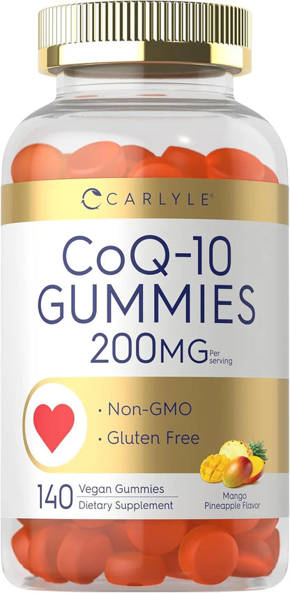 Coq10 Gummies 200 Mg | 140 Count | Mango Pineapple Flavor | Vegan Formula | by