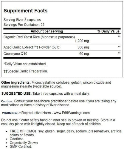 Red Yeast Rice Coq10 Formula 114 75 Caps