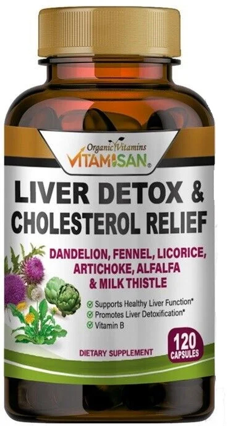 Liver Cleanse Repair Pills Detox Cleanser Supplements Men Women Care 120 Capsules