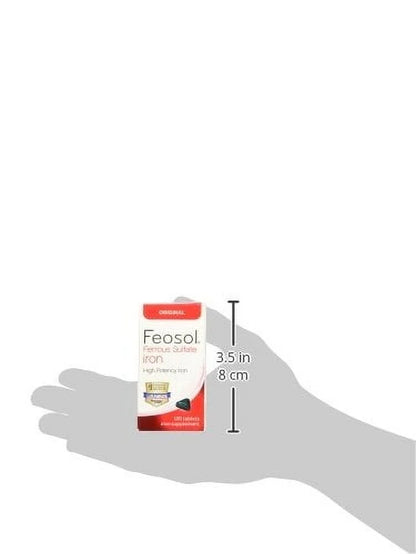 Original Ferrous Sulfate Iron, 120 Count, High Potency Iron Supplement, White