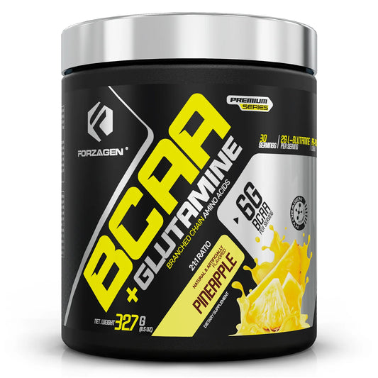 Bcaa Powder + Glutamine - Bcaa Amino Acids with Electrolytes Keto Friendly and Essential Amino Acids Supplements | Post Workout Recovery Drink (PINEAPPLE)