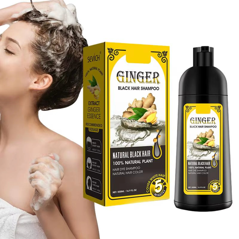 500Ml Herbal Hair Dye Black Hair Shampoo Black Hair Color Shampoo Black Hair Dye Covering White Hair Shampoo Ginger Shampoo