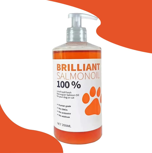 8 Fl Oz 200ML PET SALMON OIL Natural No Chemical Treatment 21 Omega Fatty Acids Nutritional Supplements for Dogs and Cats