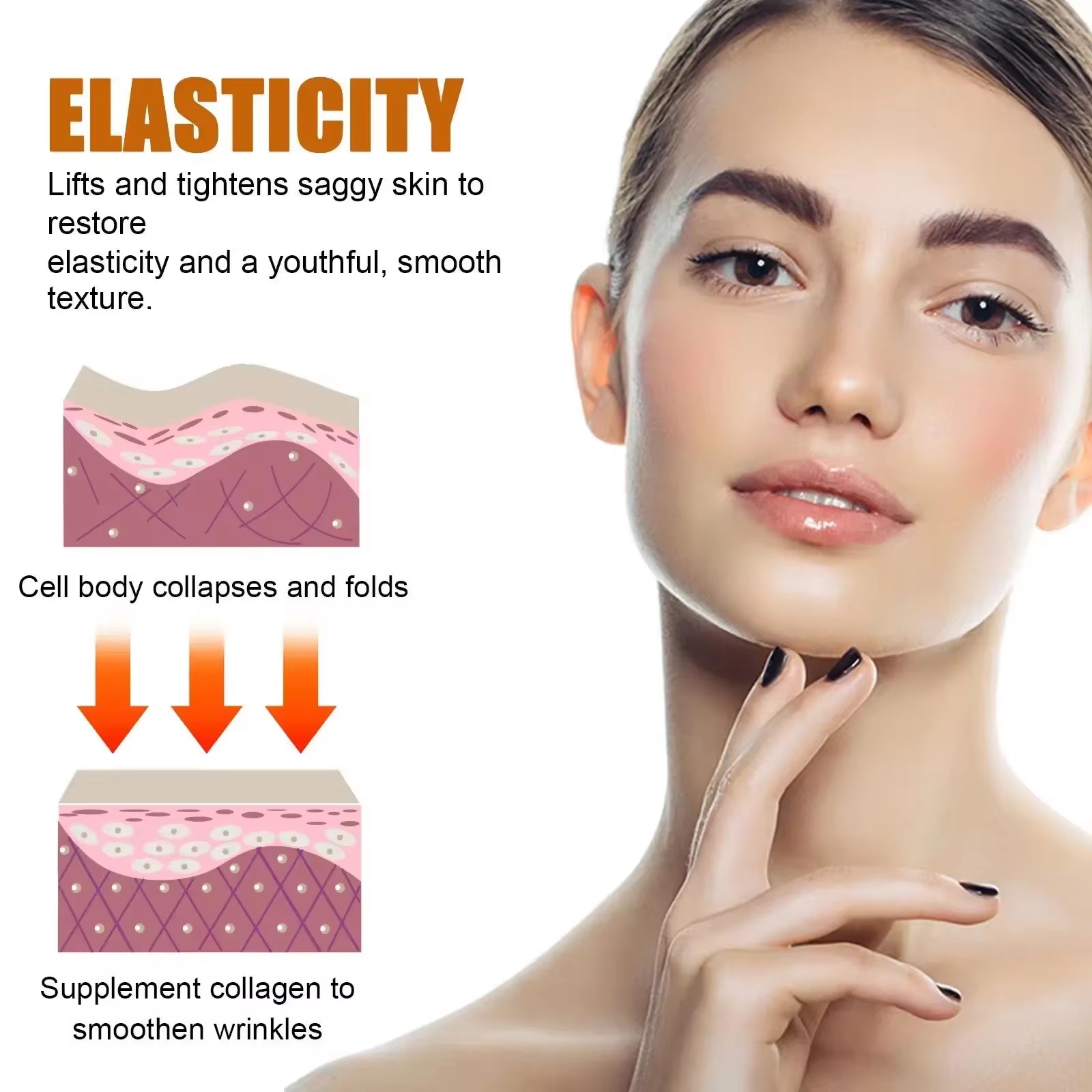 Collagen anti Wrinkle Serum Lifting Firming Fade Fine Lines Pore Shrink Remove Da-Rk Sp-Ot Melanin W-Hitening Anti-Aging Essence