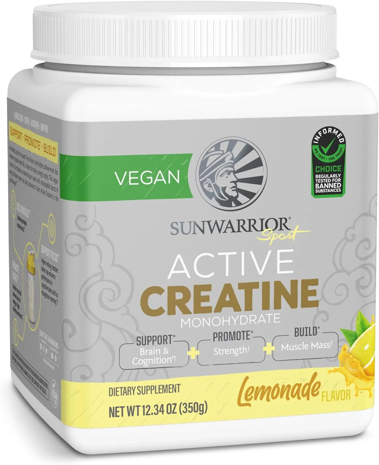 Creatine Monohydrate Powder Micronized Preworkout Recovery Supplement | Support Muscle Building Strength Training Cognition | Vegan & Keto Friendly, Easily Mixes (50 Servings) Lemonade