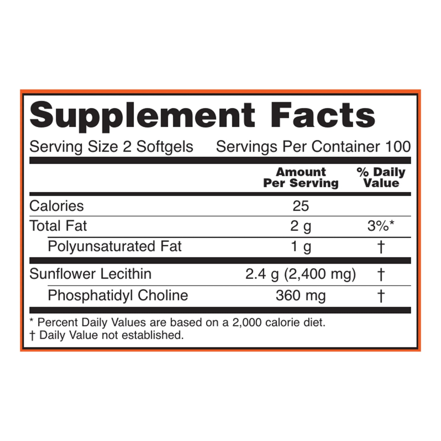 Supplements, Sunflower Lecithin 1200 Mg with Phosphatidyl Choline, 200 Softgels