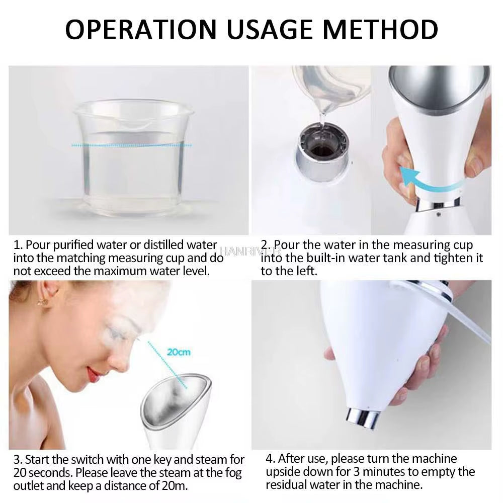 Face Steamer Vapour Ion Facial Steamer Skin Face Care Sprayer Humidifier Moisturizer Beauty Aroma Herbal Steaming Device