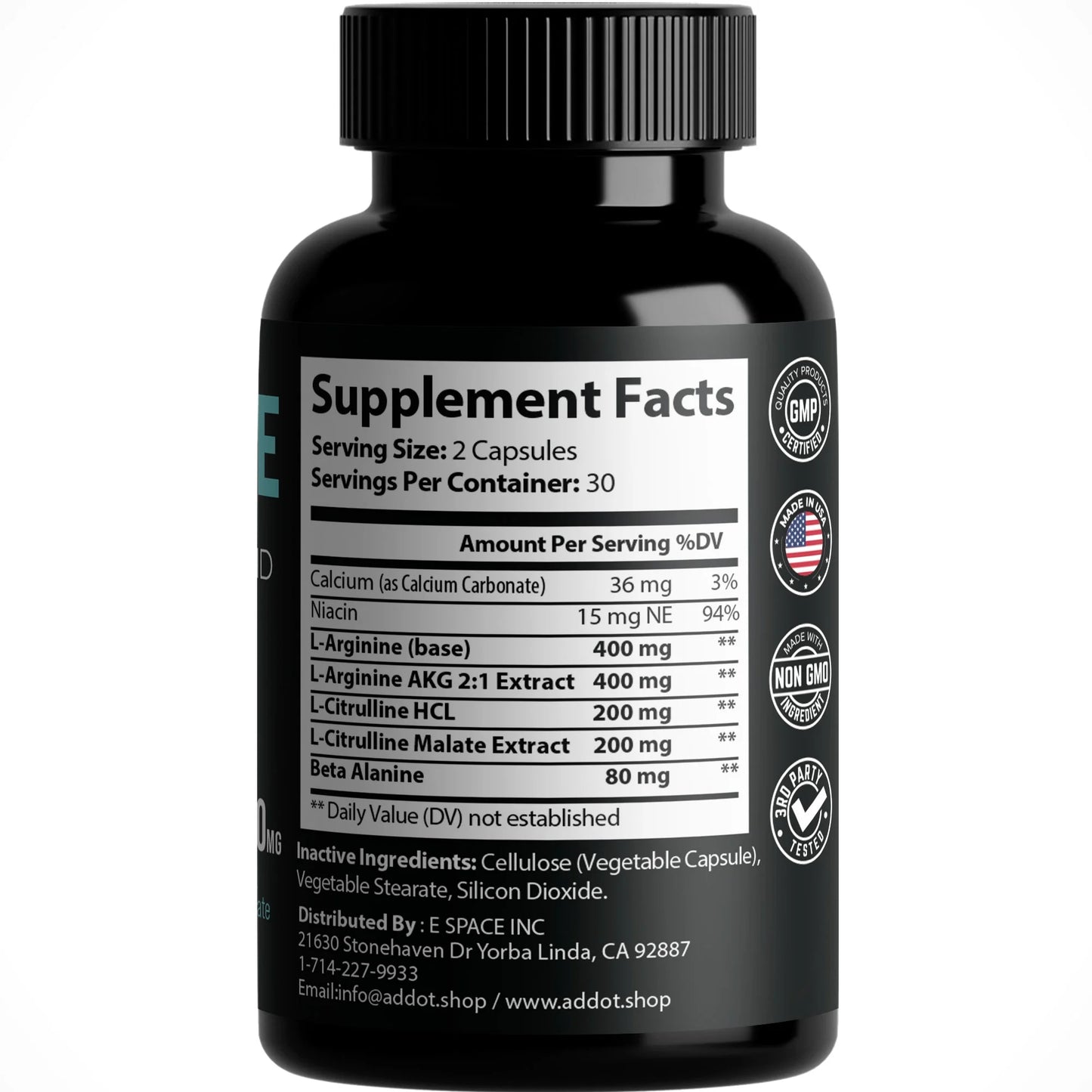 Amino Acid Supplements, L-Arginine, L-Arginine AKG, L-Citrulline HCL, Beta-Alanine for Muscle Growth, 60 Count
