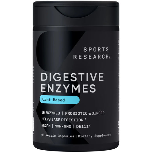 Digestive Enzymes with Probiotics & Ginger - Plant Based Vegan Certified Non-Gmo