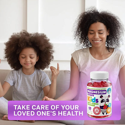 Kids Magnesium Gummies Sugar-Free Supplement for Children, Sugar-Free Magnesium Chews for Kids & Adults (120 Count (Pack of 2))