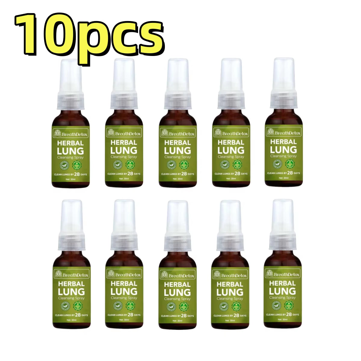1-10Pcs Herbal Lung Cleansing Spray Smokers Clear Nasal Mist anti Snoring Congestion Relieves Clear Dry Throat Breath Spray
