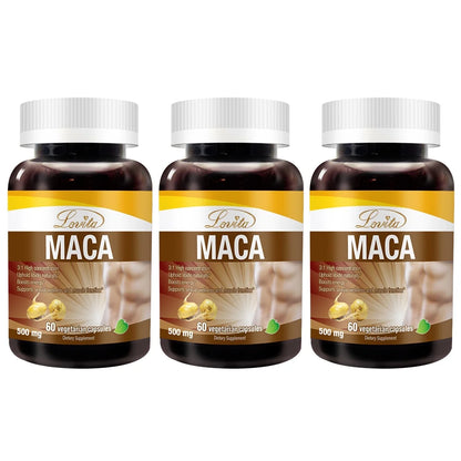 Maca Root Extract 1500Mg, Energy, Performance & Mood Supplement for Men & Women, Supports Reproductive Health, 60 Vegetarian Capsules (Pack of 3)