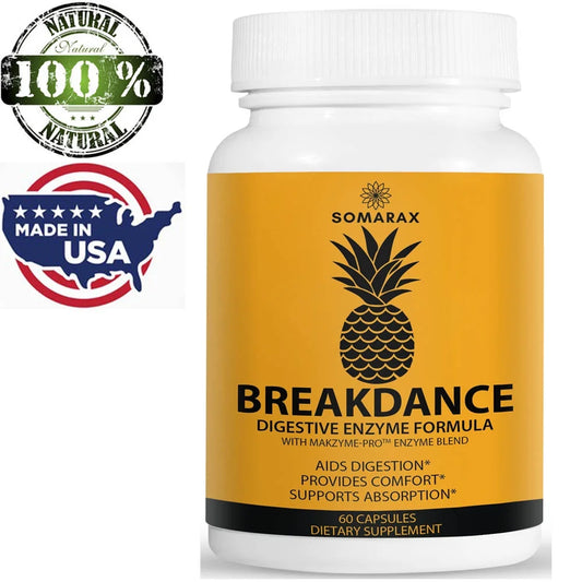 Breakdance – Digestive Enzymes for Bloating, Constipation & Gas Relief 60 Capsules by