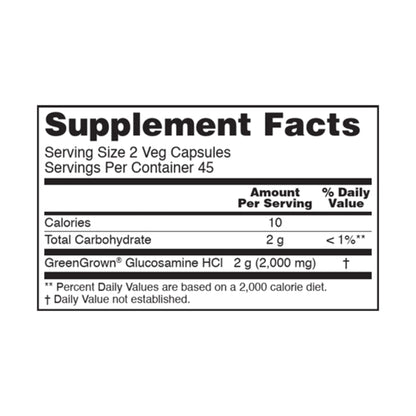 Supplements, Glucosamine '1000' (Greengrown® Glucosamine), Vegetarian, 90 Veg Capsules