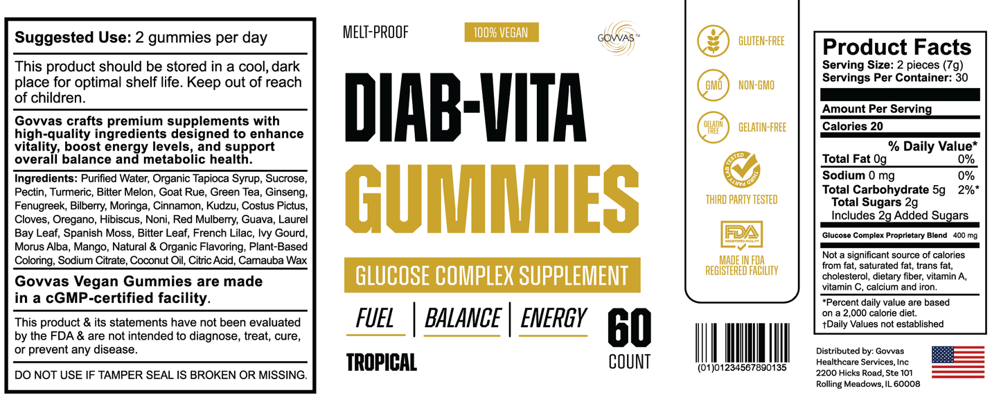 DIAB-VITA GUMMIES - GLUCOSE COMPLEX SUPPLEMENT