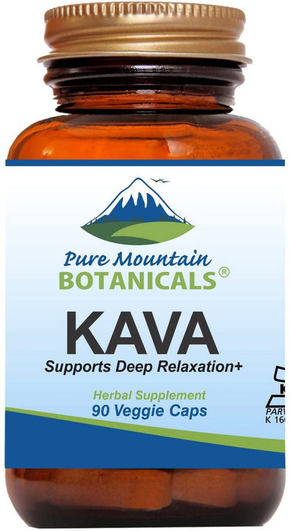 Kava Kava Capsules - 90 Kosher Vegan Caps with 400Mg Wild Vanuatu Kava Root Extract
