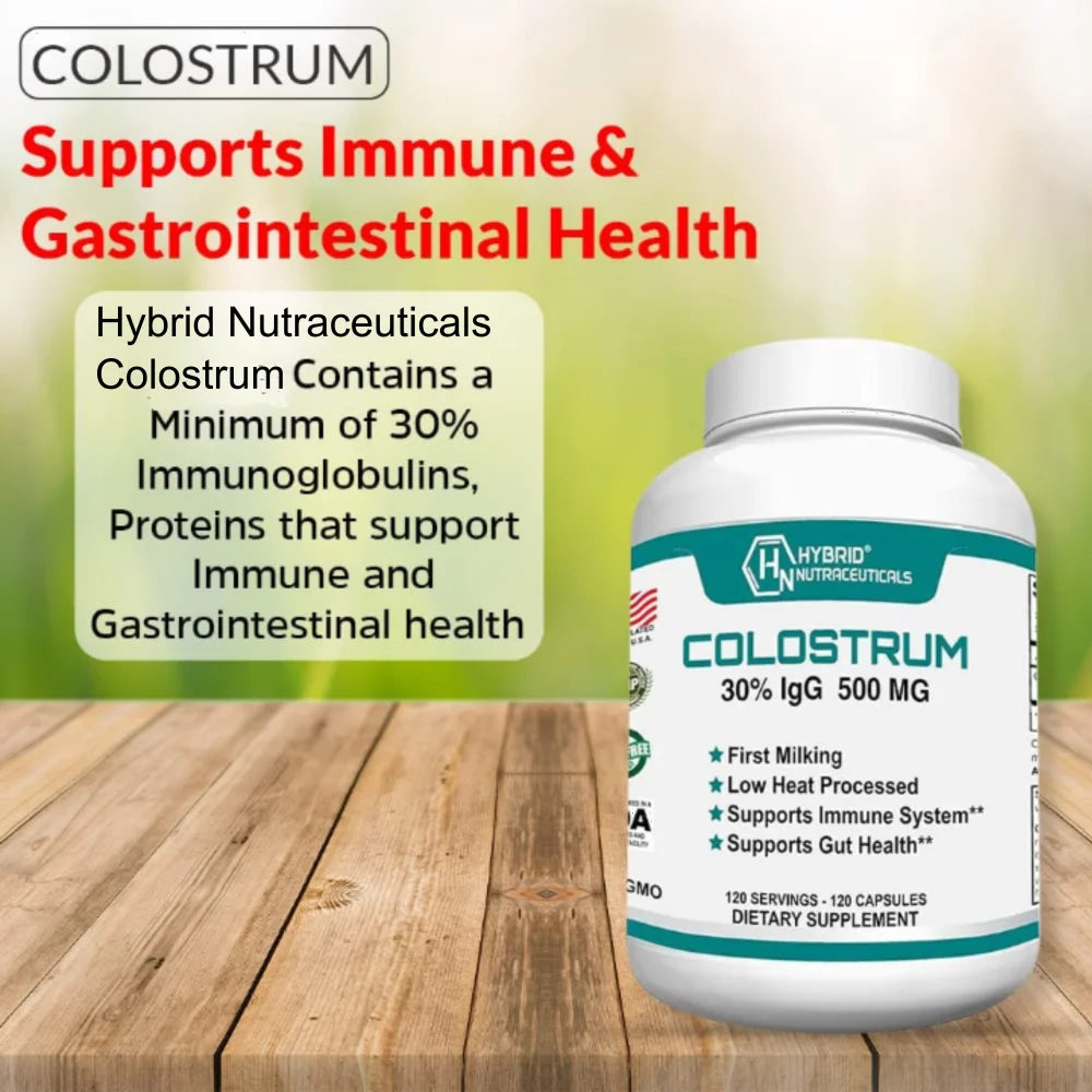 Bovine Colostrum Supplement 500Mg - 30% Igg Lactoferrin Supplements, Immunoglobulin, Immune Support, Bone, Muscle & Gut Health (2-Pack)