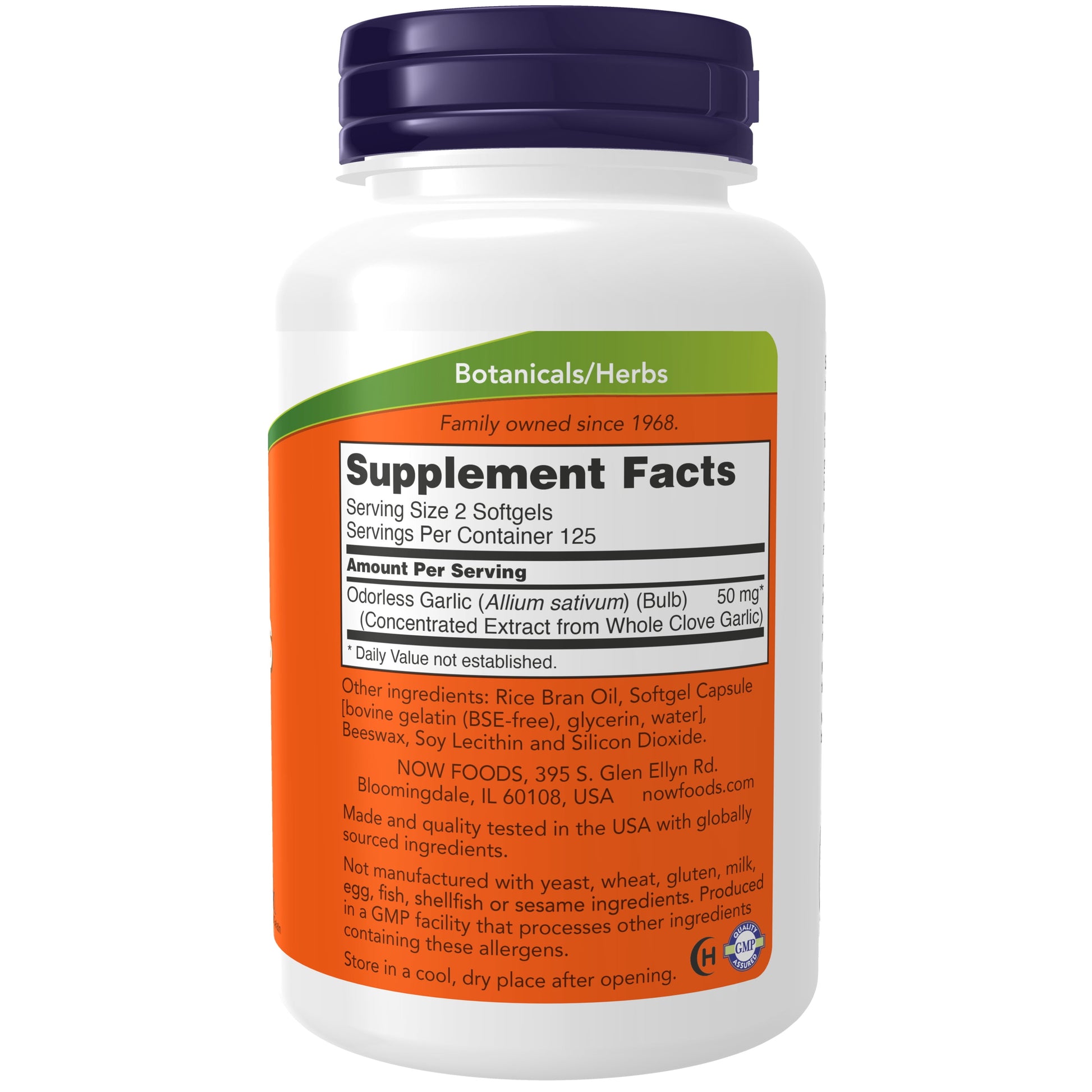 Supplements, Odorless Garlic (Allium Sativum), Concentrated Extract, 250 Softgels