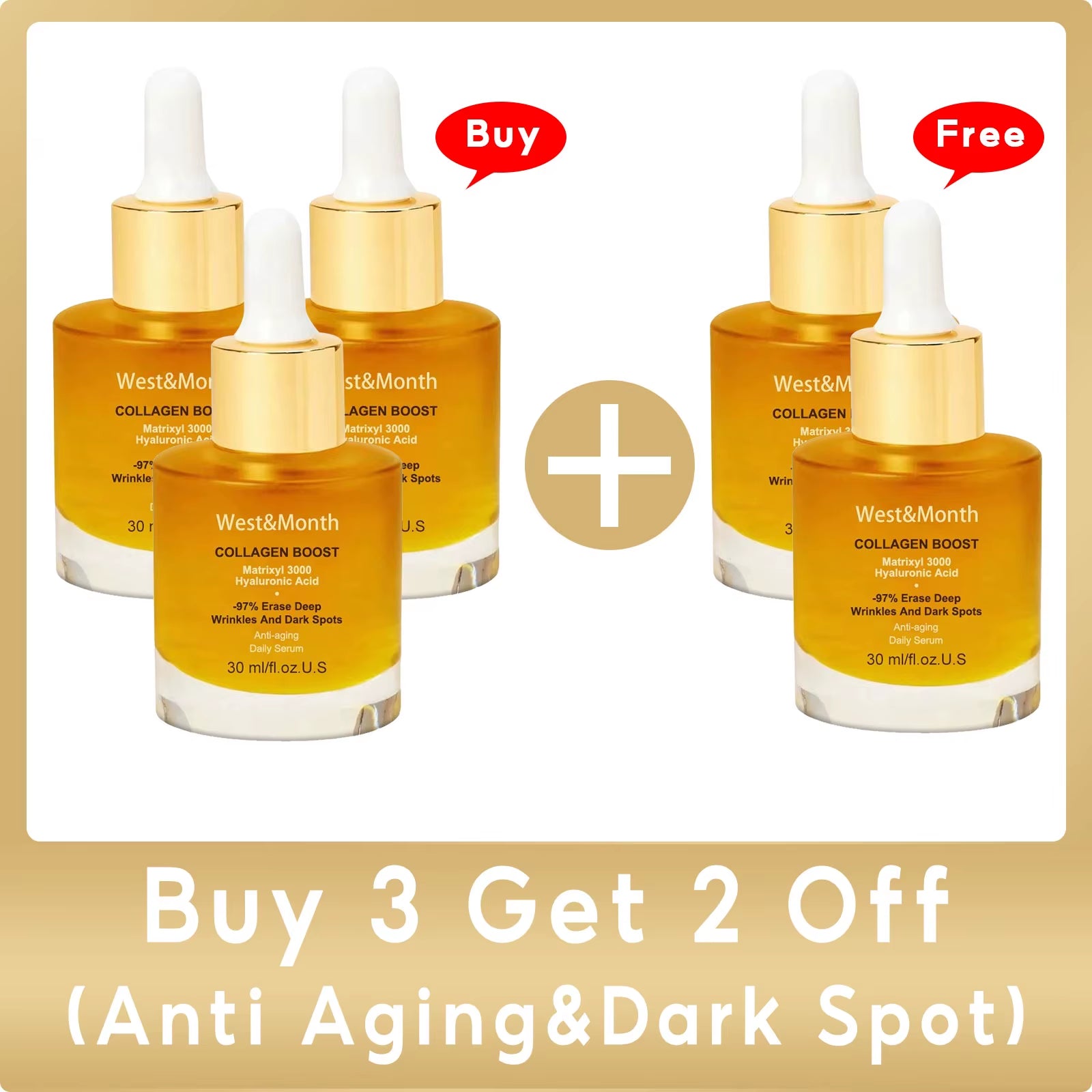 Collagen anti Wrinkle Serum Lifting Firming Fade Fine Lines Pore Shrink Remove Da-Rk Sp-Ot Melanin W-Hitening Anti-Aging Essence
