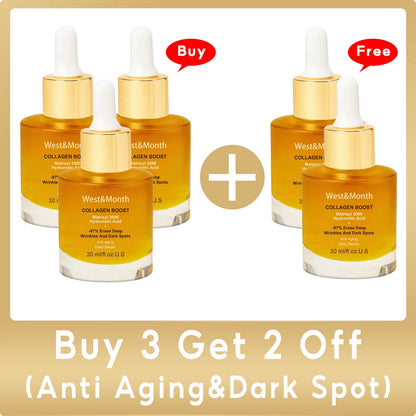 Collagen anti Wrinkle Serum Lifting Firming Fade Fine Lines Pore Shrink Remove Da-Rk Sp-Ot Melanin W-Hitening Anti-Aging Essence