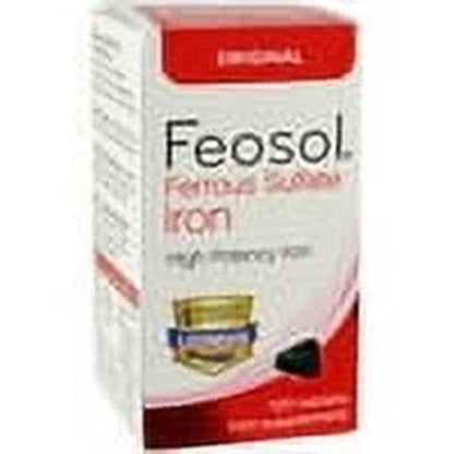Original Ferrous Sulfate Iron, 120 Count, High Potency Iron Supplement, White