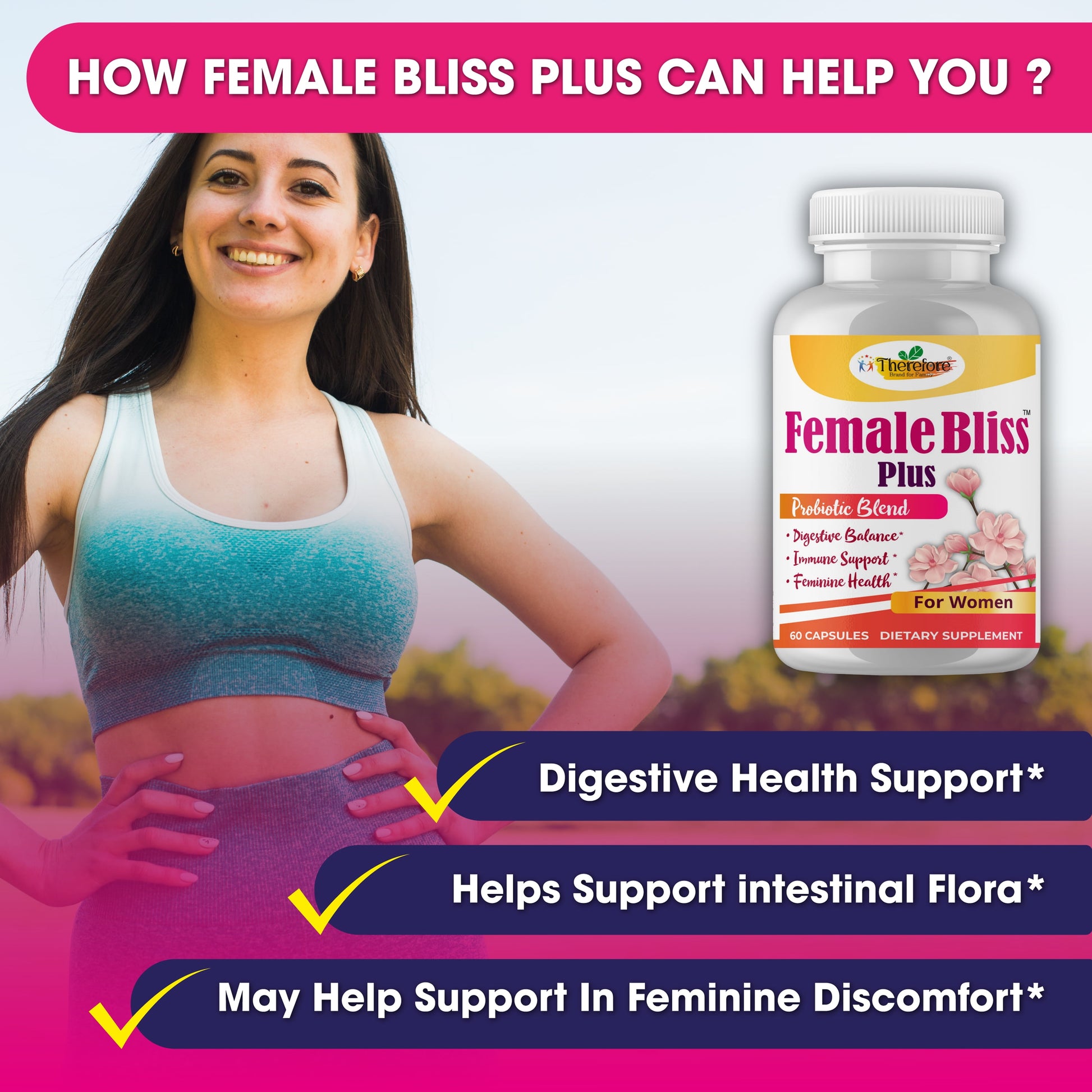 Women Probiotics Supplements for Vaginal Health, Ph Balance for Women 60 Vegan Capsules