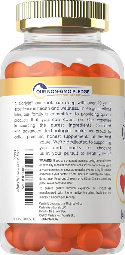 Coq10 Gummies 200 Mg | 140 Count | Mango Pineapple Flavor | Vegan Formula | by